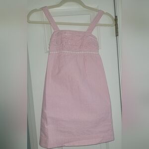Lilly Pulitzer Seersucker Pink Striped Kids Dress